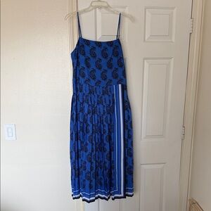 Blue Patterened Sleeveless Dress